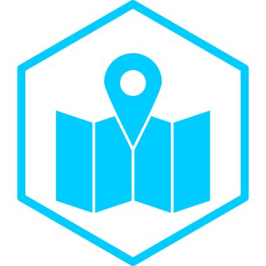 Harita. Web simgesi basit illüstrasyon