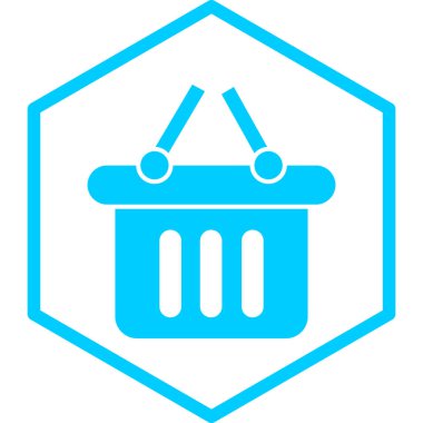 Alışveriş sepeti simgesi, vektör illüstrasyonu