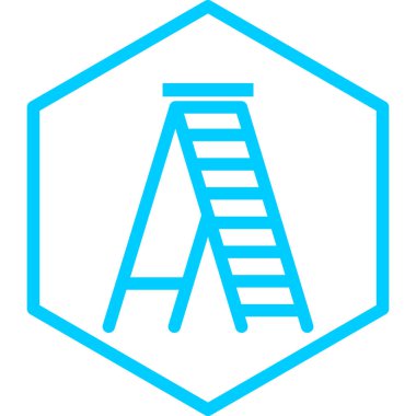 Merdiven. Web simgesi basit illüstrasyon