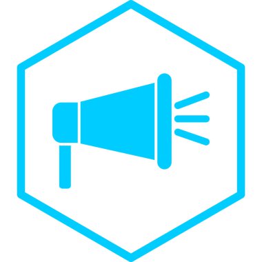 Megafon. Web simgesi basit illüstrasyon