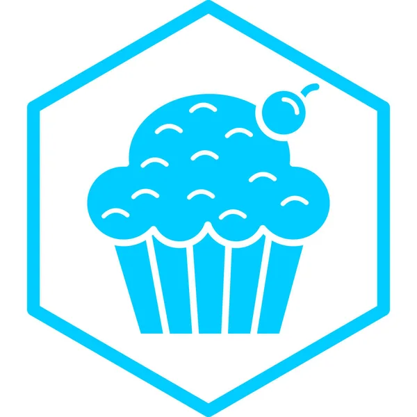 Cupcake Web Symbol Einfache Illustration — Stockvektor