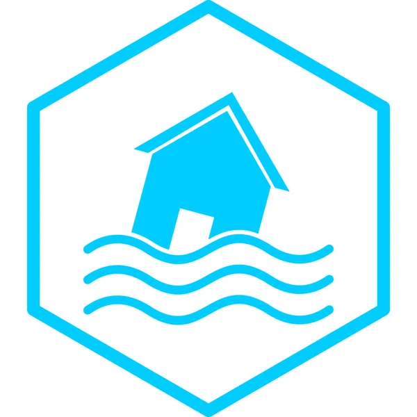 Vector Illustration House Water Icon — Vetor de Stock