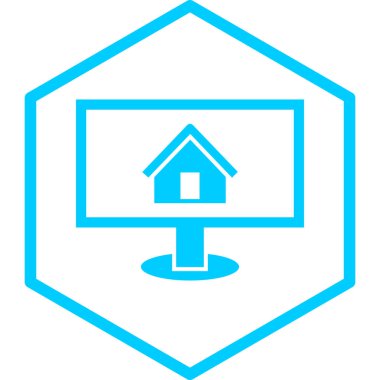 ev, ev, emlak, bilgisayar, ağ, uygulama, vektör illüstrasyonu