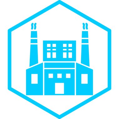 Fabrika binası ikonu. vektör illüstrasyonu