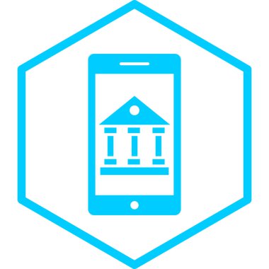 mobil bankacılık simgesi, vektör illüstrasyonu