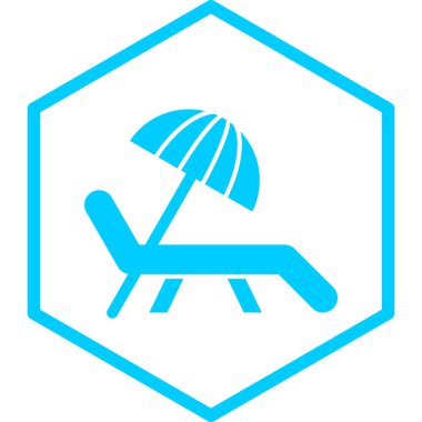 Plaj sandalyesi ikonu. vektör illüstrasyonu