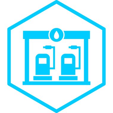 Petrol rafinerisi ikon vektörü. Benzin pompası işareti. izole edilmiş sınır sembolü çizimi