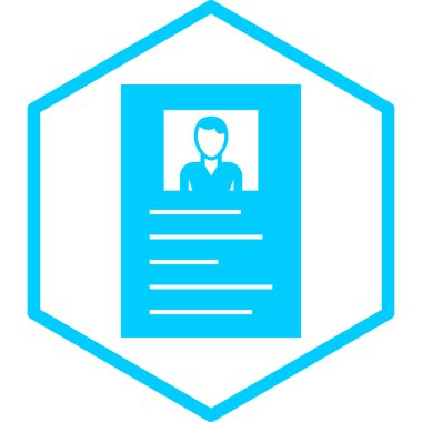 Kimlik kartı simgesi, vektör illüstrasyonu