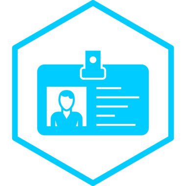 Kimlik kartı simgesi, vektör illüstrasyonu