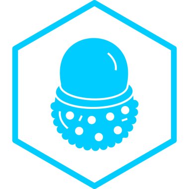 Mavi ve beyaz yumurta ikonunun vektör çizimi