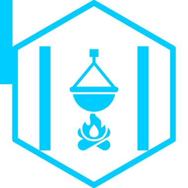 kamp vektörü simgesi modern basit tasarım