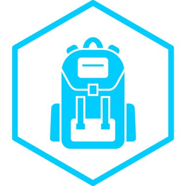 Sırt çantası. Web simgesi basit illüstrasyon