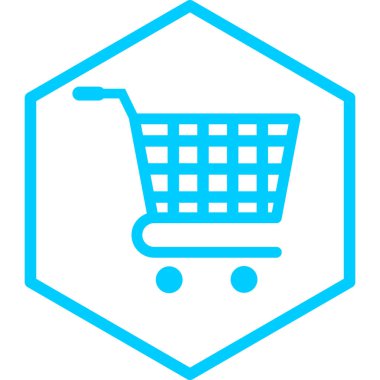 Alışveriş arabası simgesi, vektör illüstrasyonu