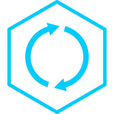 Vektör simgesini geri dönüştür. biçim düz sembol, mor renk, yuvarlak açılar, beyaz arkaplan