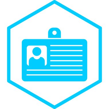 Kimlik kartı simgesi, vektör illüstrasyonu