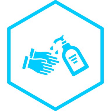 Su şişesi ikonu. Web için basit el yıkama vektör simgeleri çizimi