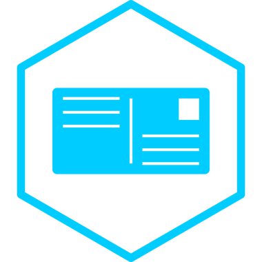 Kartpostal simgesi, vektör illüstrasyonu basit tasarım