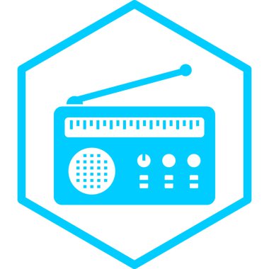 Radyo. Web simgesi basit illüstrasyon