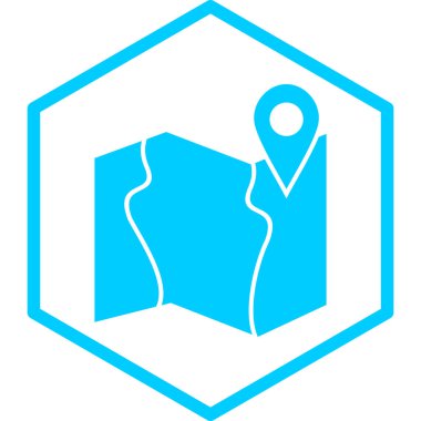 Harita iğne simgesi. konum belirleyici sembol. düz tasarım biçimi.