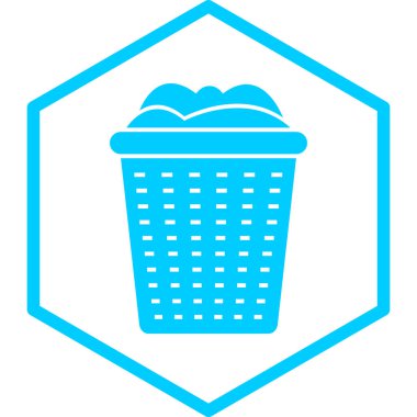 Çamaşır sepeti. Web simgesi basit illüstrasyon