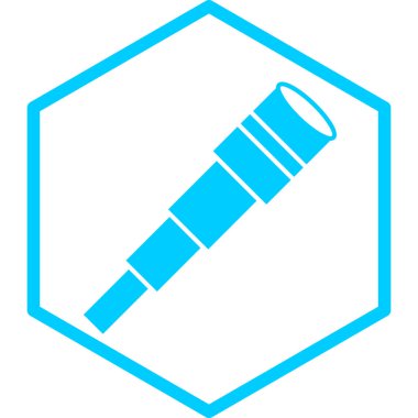 Spyglass simgesi, vektör illüstrasyonu basit tasarım