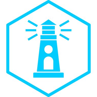 deniz feneri ikonu vektör illüstrasyonu