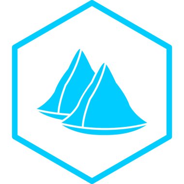 Mavi ve beyaz kare simgesinin vektör illüstrasyonu