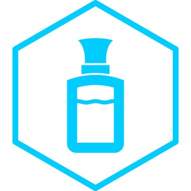 Parfüm şişesi ikonu. Web için alkollü içecek vektör simgelerinin basit bir çizimi