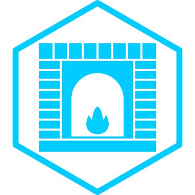 Şömine. Web simgesi basit illüstrasyon