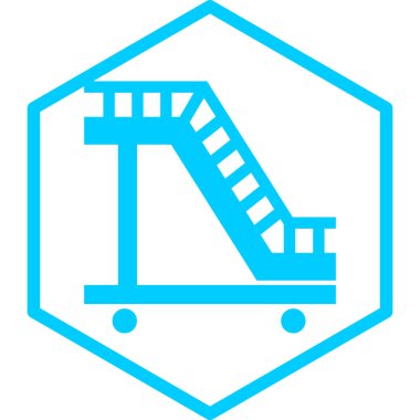 Tek bir mavi ve beyaz simgenin vektör illüstrasyonu