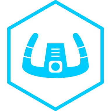 Mavi ve beyaz bir kalkan simgesinin vektör çizimi