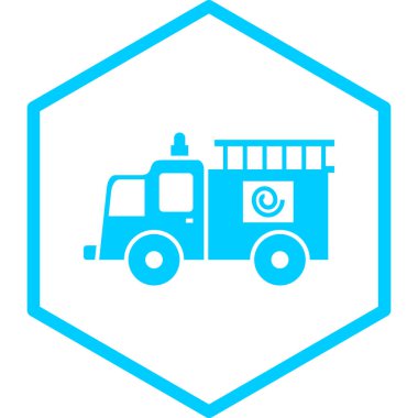 İtfaiye aracı simgesi, vektör illüstrasyonu basit tasarım 