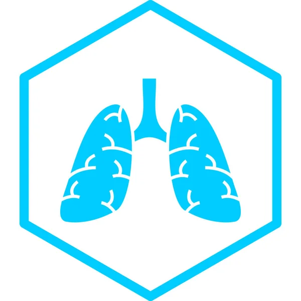 Icono Del Vector Pulmonar Ilustración Estilo Plano Eps — Vector de stock