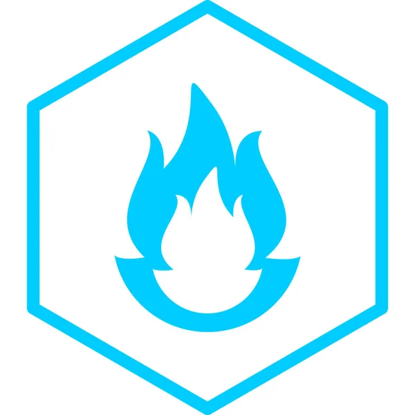 Vector Illustration Blue Flame Icon — Stock Vector