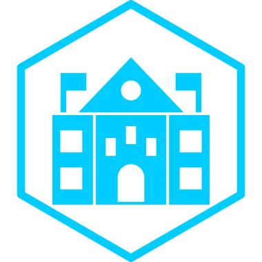 Bina. Web simgesi basit illüstrasyon