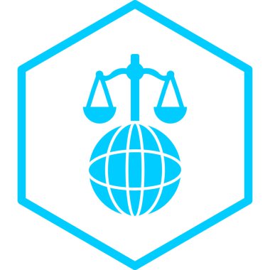 Ölçek simgesine sahip dünya, basit tasarım vektörü illüstrasyonu