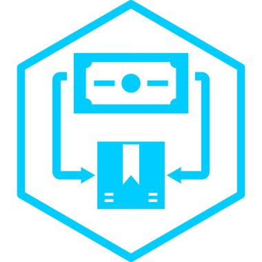para simgesi ile parsel, basit tasarım vektör illüstrasyonu
