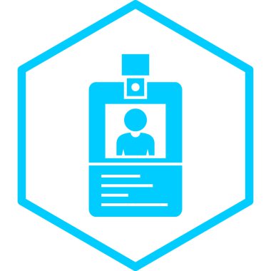 Kimlik kartı simgesi, vektör illüstrasyonu