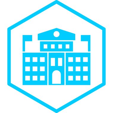 Hastane binası simgesi, vektör illüstrasyonu