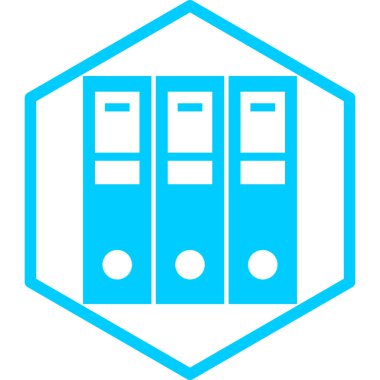 arşiv vektörü simgesi. Düz çizim. 10 saniye.