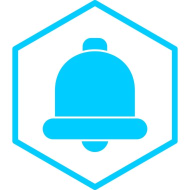 Mavi çan simgesinin vektör illüstrasyonu