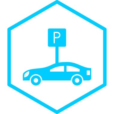 Basit stil izole arkaplanda araba park simgesi