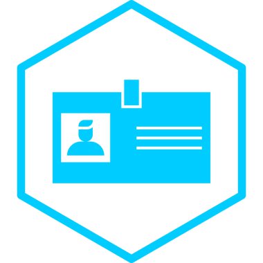 Kimlik kartı simgesi, vektör illüstrasyonu