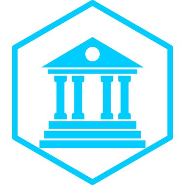 Banka binası simgesi, vektör illüstrasyonu