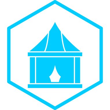 çadır simgesi vektör illüstrasyonu