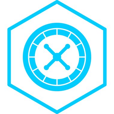 mavi ve beyaz daire düz simgesi, vektör illüstrasyonu