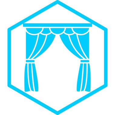 pencere perdesi simgesi. vektör illüstrasyonu