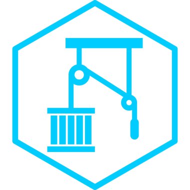 İnşa etmenin mavi ve beyaz çizgi simgesinin vektör çizimi