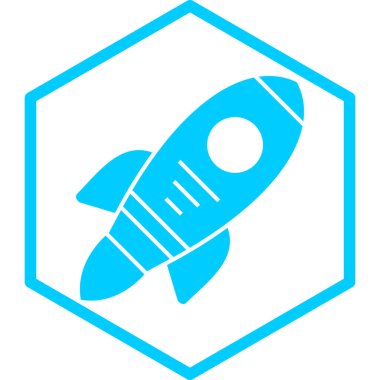 Roket. Web simgesi basit illüstrasyon