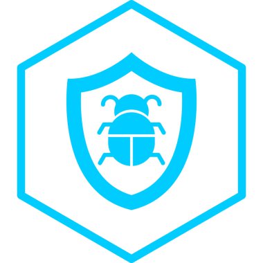 Virüs kalkanı simgesi, basit tasarım vektör çizimi